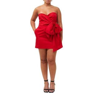 French Connection Red Strapless Mini Dress